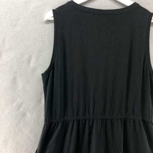 Lands' End Ponte Knit Pockets Maxi Dress Womens Large 14-16 Beach Stretch Black - Picture 5 of 10